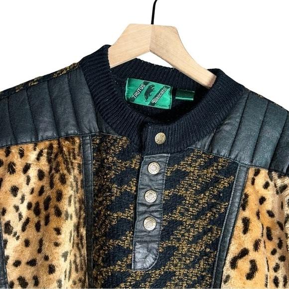 Trutus Biancarla Vintage Pullover Leopard Print - Size XL - Picture 3 of 6